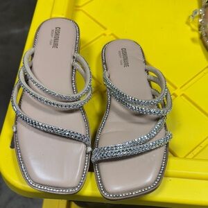 Chase + Chloe Women's Silver Strappy Sandals